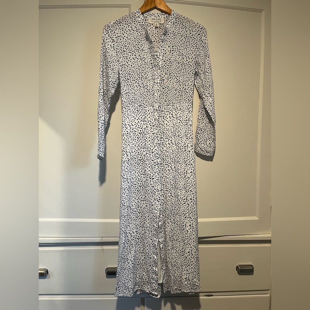 Cloth & Stone for Anthropologie Patterned Button Down Midi Dress - Picture 2 of 7